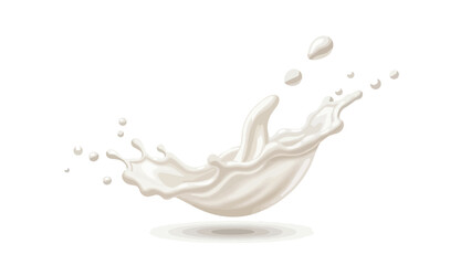 Dynamic white liquid splash featuring vigorous motion and numerous delicate droplets against a pristine background for vibrant and refreshing visual