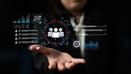 A dashboard for customer relationship management (CRM). The data analysis and market research help to identify a target audience and understand customer reviews and behavior. Fermion