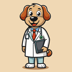 cartoon doctor dog with a stethoscope
