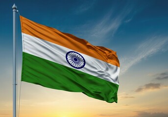 India Republic Day Advertisement With Indian National Flag Flying High With Pride And Freedom