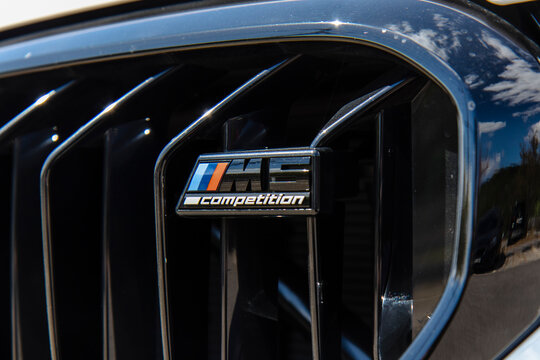 April 13, 2021, Seoul, South Korea - Close-up of a BMW M5 Competition grille with the M5 Competition badge