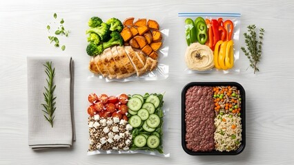 Vacuum Packed Meal Prep Portions for Weekly Food Planning