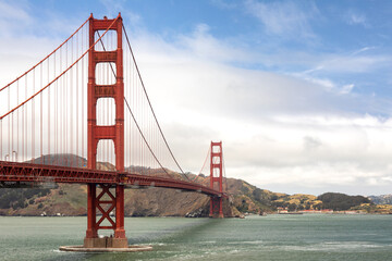 The Golden Gate Bridge rises with quiet majesty over the strait, San Francisco, California