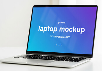 A laptop mockup in clean room