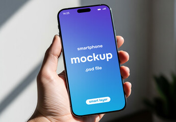 hand holding a smartphone - mockup