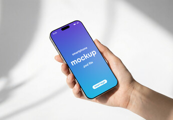 hand holding a smartphone - mockup