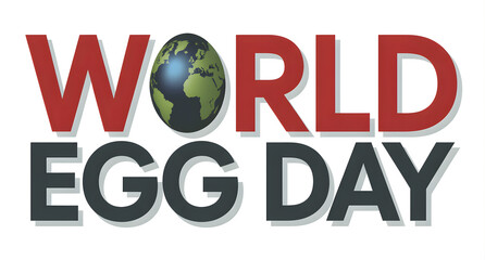 World Egg Day Graphic with Globe Illustration for Celebration