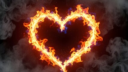 Valentine's day flame heart symbol of love and passion