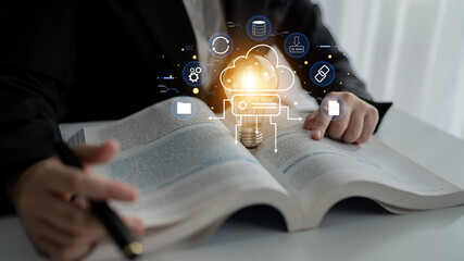 A cloud storage and data synchronization service ecosystem. A concept of cloud computing for file storage, backup, and sharing across devices. Motif