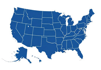 United states map with state borders transparent background cutout png