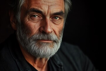 A close-up portrait of a thoughtful older man with a grey beard delves into the depth of character and experience.
