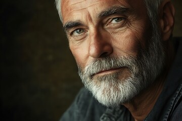 A close-up portrait of a thoughtful older man with a grey beard delves into the depth of character and experience.