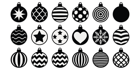Abstract vector illustration of a set of colorful Christmas balls and ornaments for holiday decoration