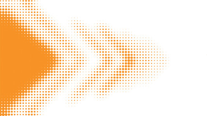 Dynamic orange halftone dot pattern fading into white background for modern design Vector
