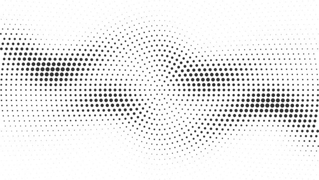 Abstract black and white halftone pattern with dynamic swirling dot gradient effect background Vector, illustration