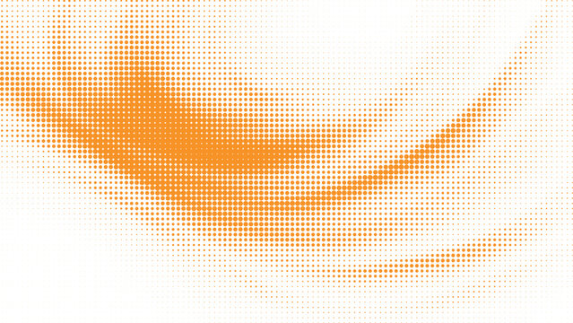 Orange Halftone Gradient Dot Flow Vector Background for Creative Advertising and Web Design, used in landing pages, social media visuals