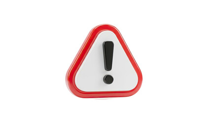 3D Exclamation Mark Warning Sign