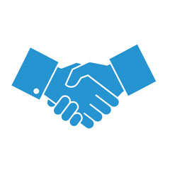 Stylized handshake icon on a white background. Perfect to illustrate partnerships, agreements, or business deals for websites and marketing materials.