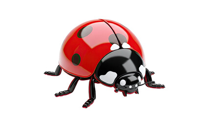 3D Rendered Red Ladybug with Black Spots