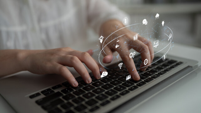 Digital business ecosystem integrating multiple business, ecosystem, and technology elements in a seamless digital network Latch - Powered by Adobe