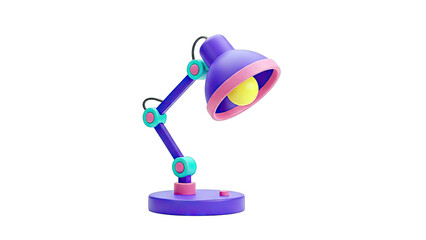 Cartoon Desk Lamp with Purple, Pink, and Teal Accents