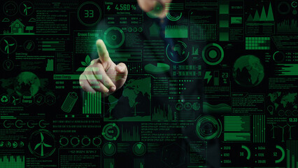 Explore a modern approach to green energy with a dynamic data visualization interface showcasing statistics and analytics for sustainable energy management strategies. Cipher