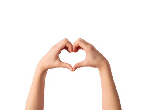 Hands forming heart shape isolated on transparent background valentine's day - Powered by Adobe