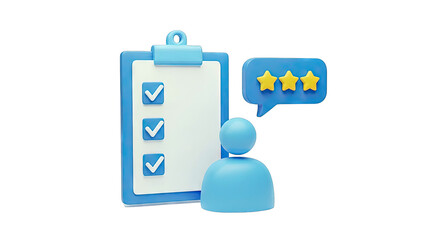 3D Checklist and Star Rating Icon