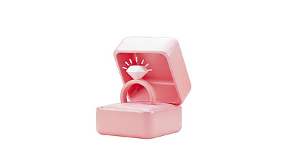 3D Render of a Pink Diamond Ring Box