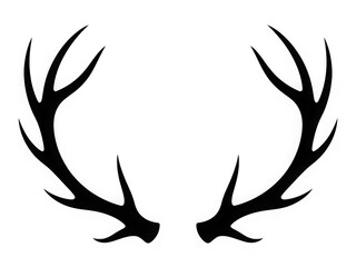 Rustic deer antlers silhouette vector graphic 
