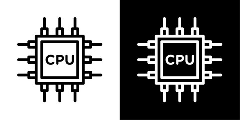 CPU icon representing central processing unit, computing performance, data processing, hardware systems, and digital technology.