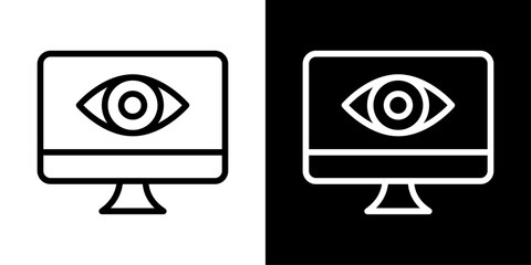Computer vision icon representing visual data analysis, artificial intelligence, image processing, object detection, and smart systems.
