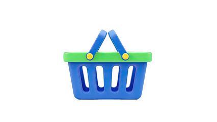 Blue and Green Toy Shopping Basket with Handles
