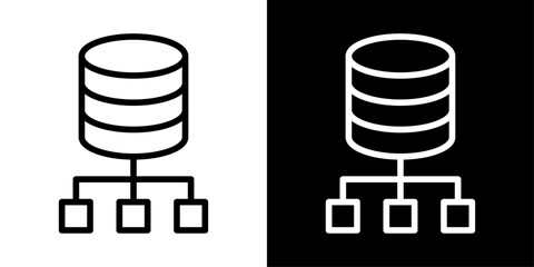 Data center icon representing server infrastructure, cloud services, data storage, network management, and enterprise computing.