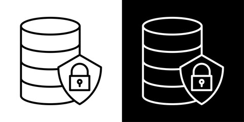 Data protection icon representing information security, privacy control, secure storage, compliance, and digital data safety.