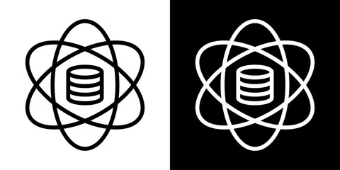 Data science icon representing data analysis, machine learning, statistics, predictive modeling, and business intelligence insights.