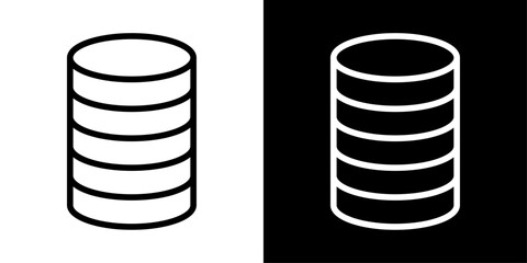 Database icon representing structured data storage, information management, cloud databases, system organization, and digital infrastructure.