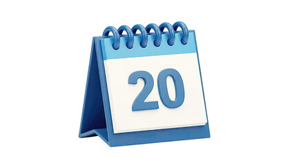 Blue Desk Calendar Showing Number 20