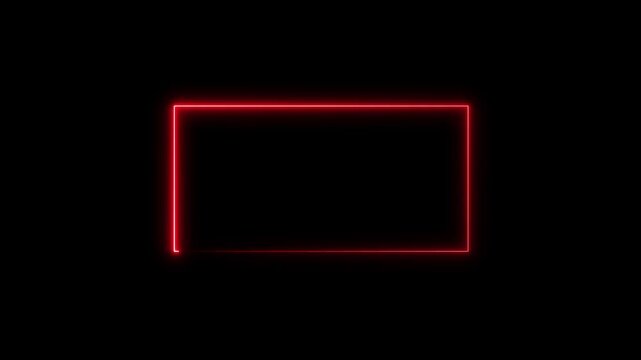 Neon rectangle frame animation Abstract glowing neon rectangle border frame Animation of glowing neon rectangles abstract background.4k motion video