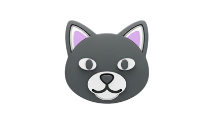 3D Cartoon Cat Face