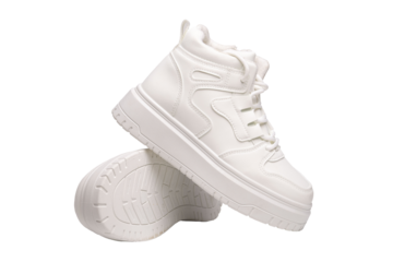 White Chunky Platform High-Top Sneakers