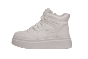 White Chunky Platform High-Top Sneakers