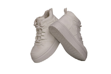 White Chunky Platform High-Top Sneakers