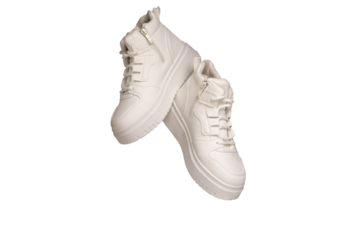 White Chunky Platform High-Top Sneakers