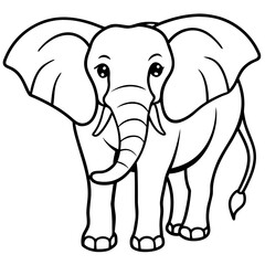 Fototapeta premium Elephant silhouette vector icon