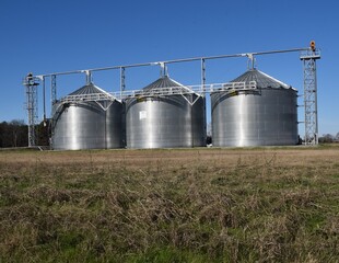 grain silos in the field © bybarn