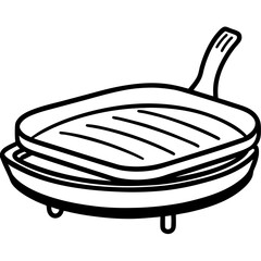 Flat Griddle Cooking Pan Vector