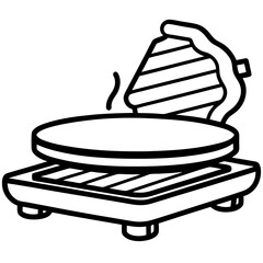 Flat Griddle Cooking Pan Vector