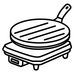 Flat Griddle Cooking Pan Vector