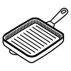 Flat Griddle Cooking Pan Vector